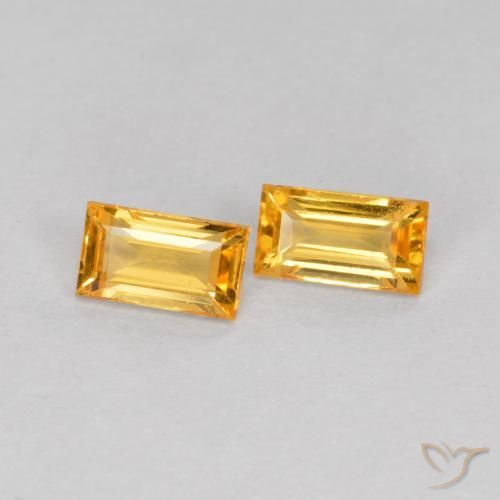 0.48 ct natürliche Tiefes Goldorange Saphir-Edelsteine, Baguette, VS