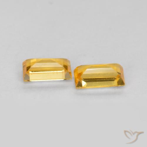0.48 ct natürliche Tiefes Goldorange Saphir-Edelsteine, Baguette, VS