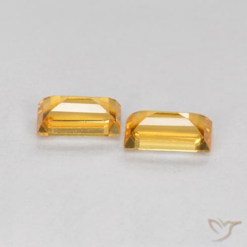 0.52 ct natürliche Tiefes Goldorange Saphir-Edelsteine, Baguette, VS