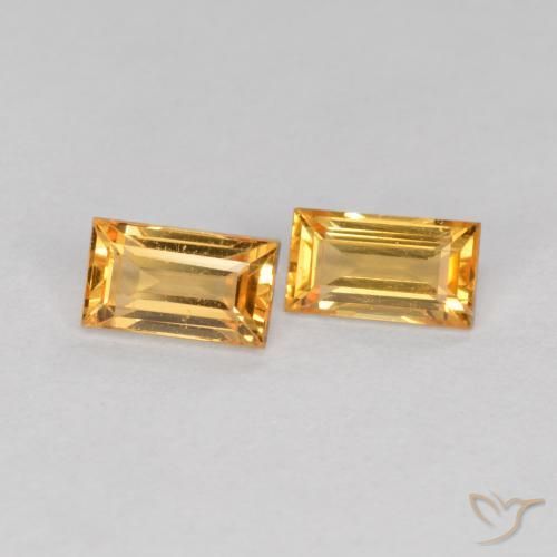 0.48 ct natürliche Orange-Gold Saphir-Edelsteine, Baguette, VS