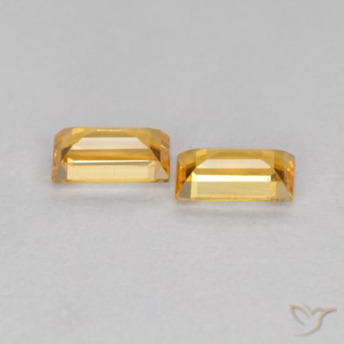 0.48 ct natürliche Orange-Gold Saphir-Edelsteine, Baguette, VS