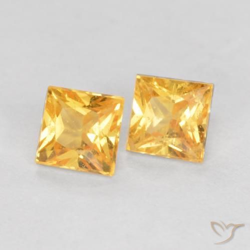 0.50 ct natürliche Mittleres Gold Saphir-Edelsteine, Quadrat, VS