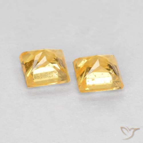 0.50 ct natürliche Mittleres Gold Saphir-Edelsteine, Quadrat, VS