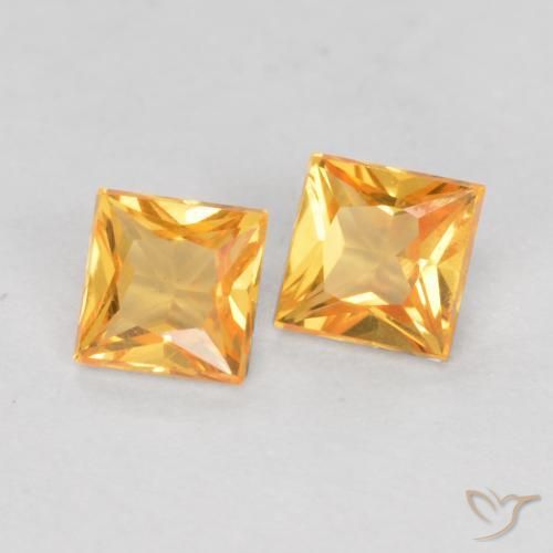 0.49 ct natürliche Mittleres Gold Saphir-Edelsteine, Quadrat, VS