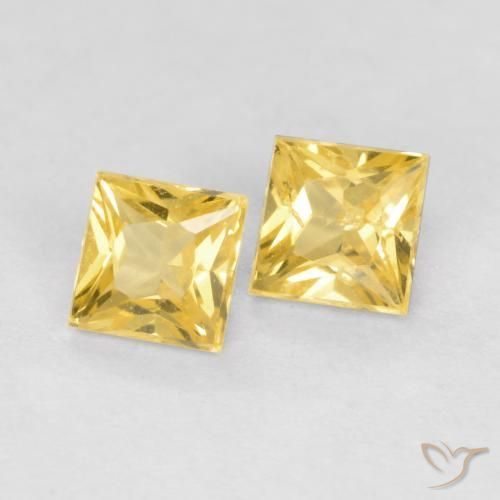 0.53 ct natürliche Mittelgelb Saphir-Edelsteine, Quadrat, VS