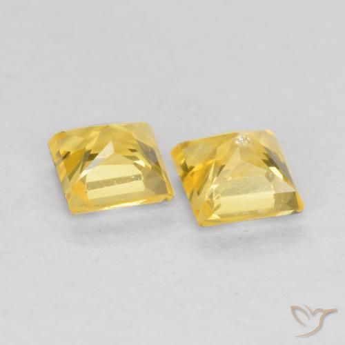 0.53 ct natürliche Mittelgelb Saphir-Edelsteine, Quadrat, VS