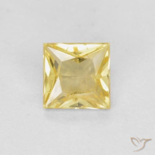 0.32ct Natürlicher Toskana Gelb Saphir, Quadrat, VS-SI