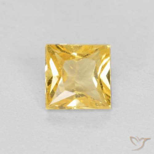 0.37ct Natürlicher Toskana Gelb Saphir, Quadrat, VS
