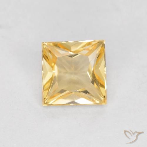 0.37ct Natürlicher Hell Gold Saphir, Quadrat, VVS-VS