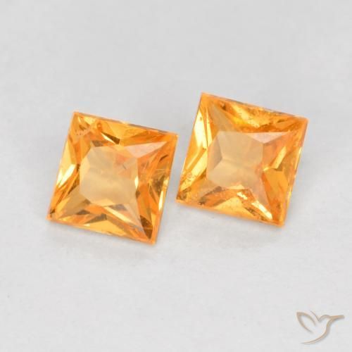 0.50 ct natürliche Mittelorange Saphir-Edelsteine, Quadrat, VS