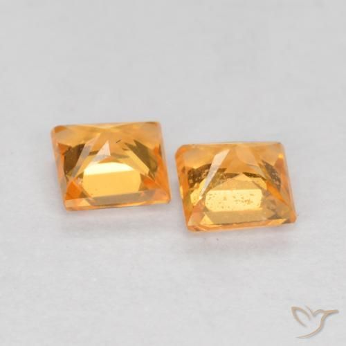 0.50 ct natürliche Mittelorange Saphir-Edelsteine, Quadrat, VS