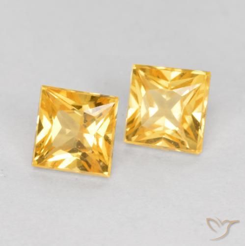 0.58 ct natürliche Mittleres Gold Saphir-Edelsteine, Quadrat, VS