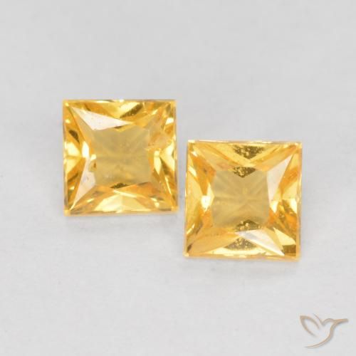 0.50ctw Natürlicher Top-Gold Saphir, Quadrat, VS