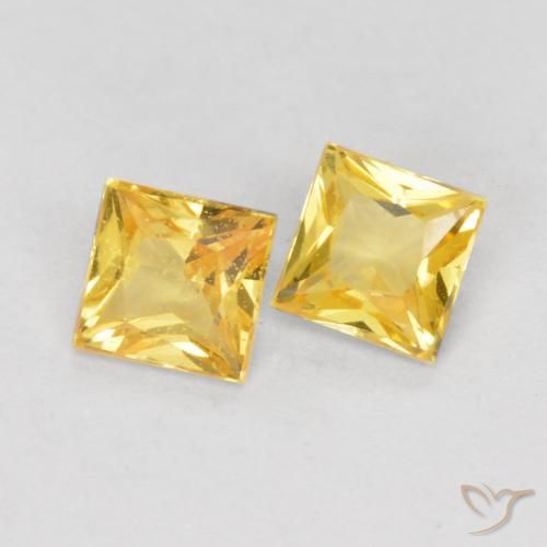 0.47 ct natürliche Toskana Gelb Saphir-Edelsteine, Quadrat, VS