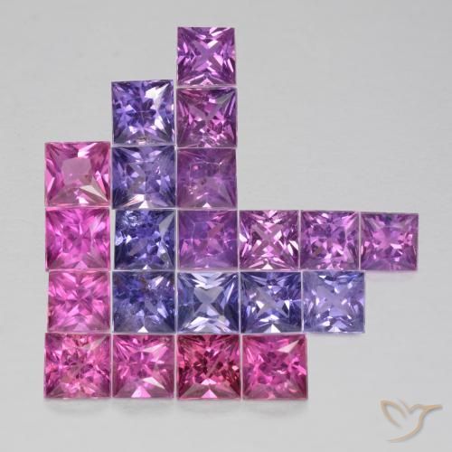 2.78 ct natürliche Mehrfarbig Saphir-Edelsteine, Quadrat, VS