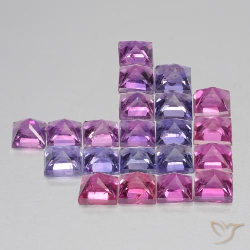 2.78 ct natürliche Mehrfarbig Saphir-Edelsteine, Quadrat, VS