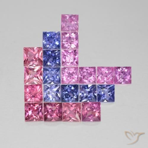 1.92 ct natürliche Mehrfarbig Saphir-Edelsteine, Quadrat, VS