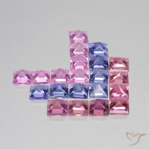 1.92 ct natürliche Mehrfarbig Saphir-Edelsteine, Quadrat, VS