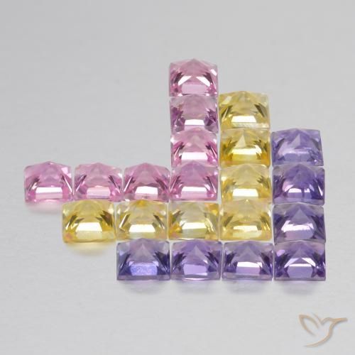 1.43 ct natürliche Mehrfarbig Saphir-Edelsteine, Quadrat, VS
