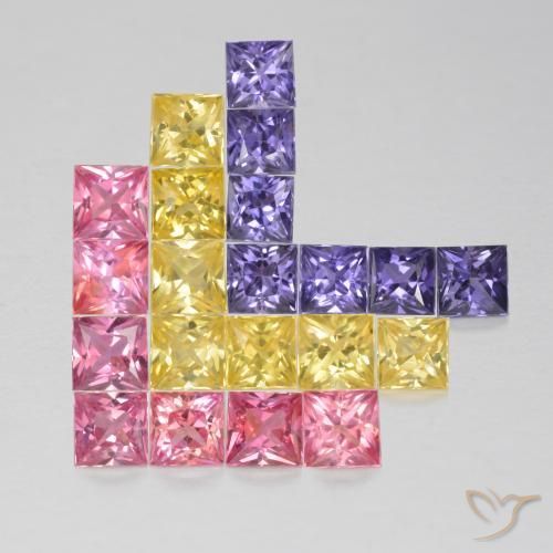 1.88 ct natürliche Mehrfarbig Saphir-Edelsteine, Quadrat, VS