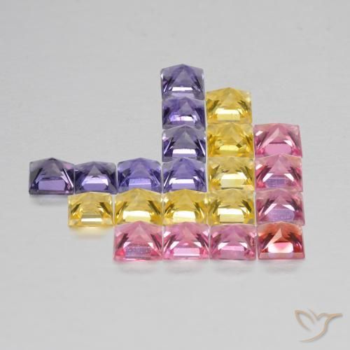 1.88 ct natürliche Mehrfarbig Saphir-Edelsteine, Quadrat, VS