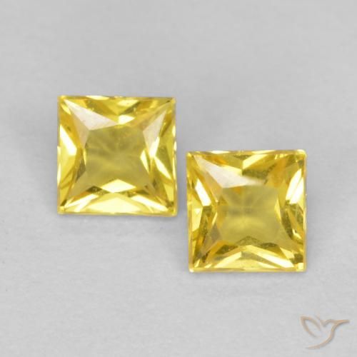 0.48ctw Natürlicher Gelb Saphir, Quadrat, VS