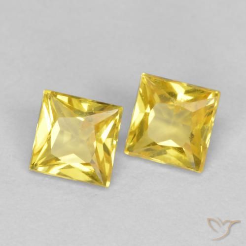 0.48 ct natürliche Gelb Saphir-Edelsteine, Quadrat, VS
