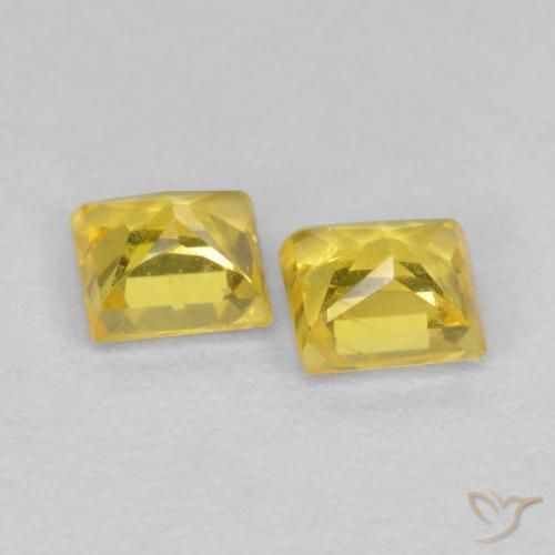 0.48 ct natürliche Gelb Saphir-Edelsteine, Quadrat, VS