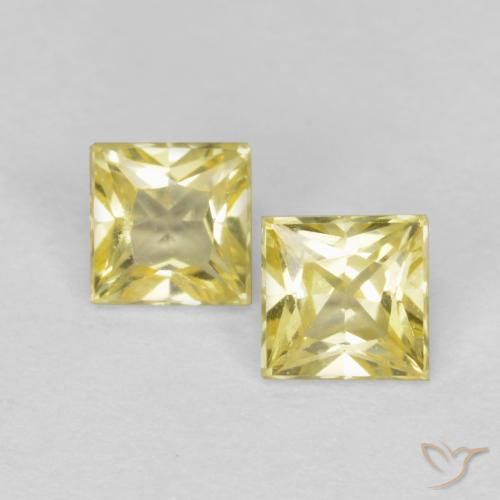 0.57ctw Natürlicher Mittelhelles Gelb Saphir, Quadrat, VS