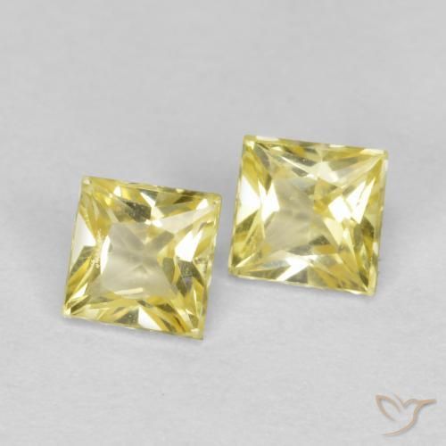 0.57 ct natürliche Mittelhelles Gelb Saphir-Edelsteine, Quadrat, VS