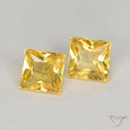 0.51 ct natürliche Golden Saphir-Edelsteine, Quadrat, VS
