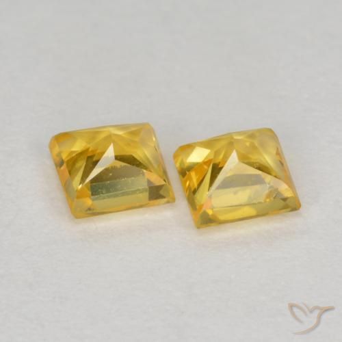 0.51 ct natürliche Golden Saphir-Edelsteine, Quadrat, VS