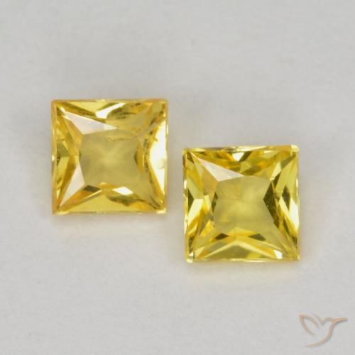 0.46ctw Natürlicher Gelb Saphir, Quadrat, VS