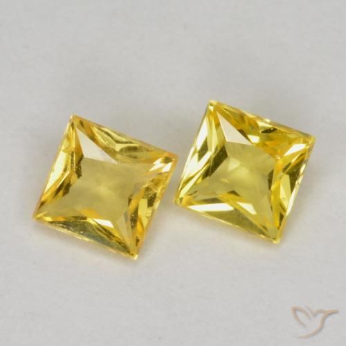 0.46 ct natürliche Gelb Saphir-Edelsteine, Quadrat, VS
