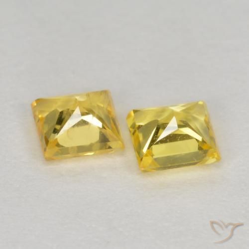 0.46 ct natürliche Gelb Saphir-Edelsteine, Quadrat, VS