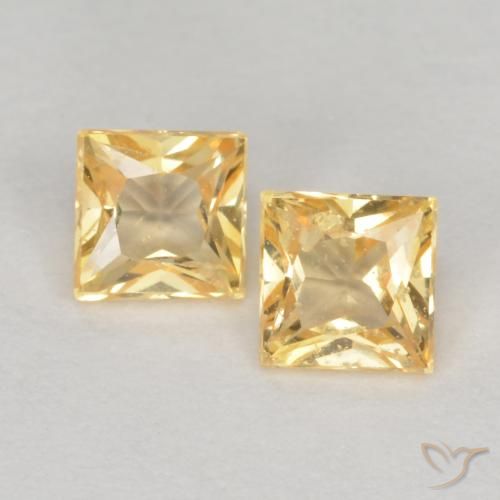 0.54ctw Natürlicher Hell Gold Saphir, Quadrat, VS