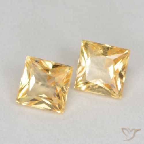 0.54 ct natürliche Hell Gold Saphir-Edelsteine, Quadrat, VS