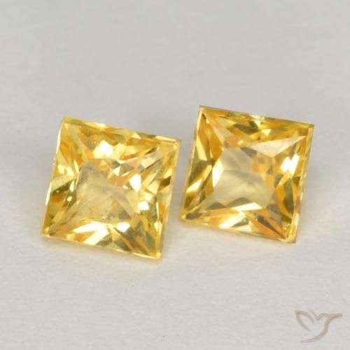 0.61 ct natürliche Mittelgold Saphir-Edelsteine, Quadrat, VS