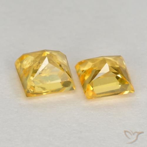 0.61 ct natürliche Mittelgold Saphir-Edelsteine, Quadrat, VS