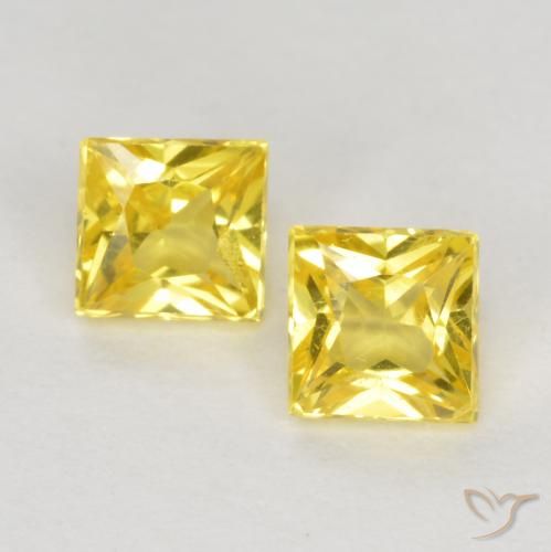 0.54ctw Natürlicher Gelb Saphir, Quadrat, VS