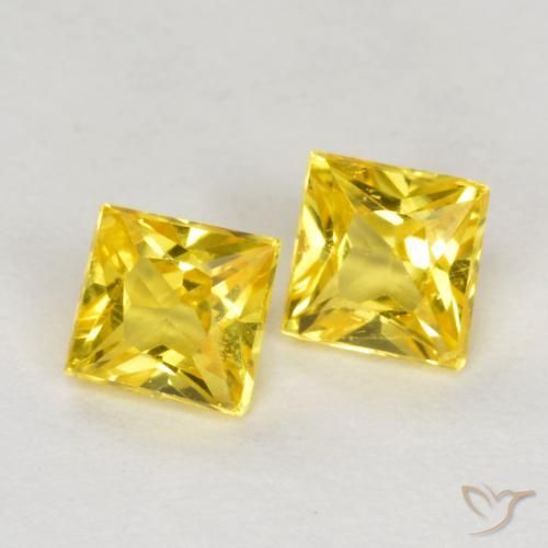 0.54 ct natürliche Gelb Saphir-Edelsteine, Quadrat, VS