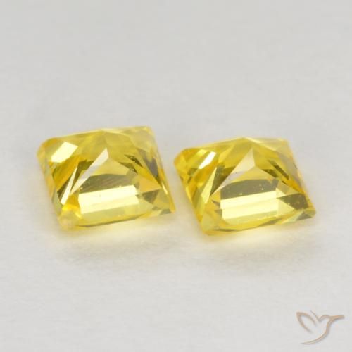 0.54 ct natürliche Gelb Saphir-Edelsteine, Quadrat, VS