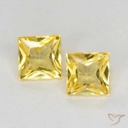 0.50ctw Natürlicher Toskana Gelb Saphir, Quadrat, VS
