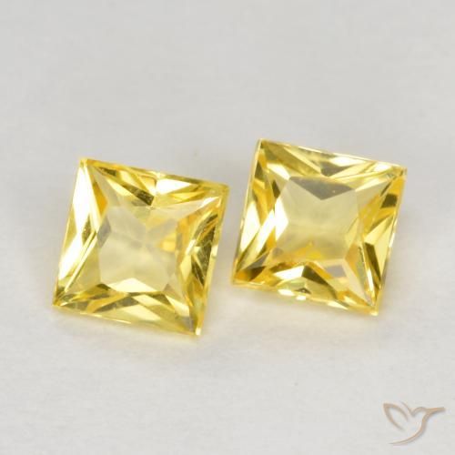 0.50 ct natürliche Toskana Gelb Saphir-Edelsteine, Quadrat, VS
