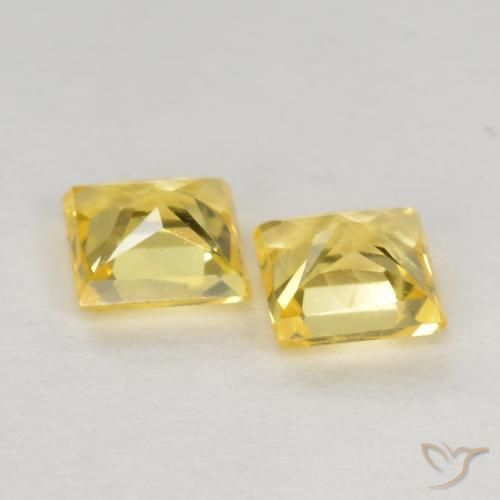 0.50 ct natürliche Toskana Gelb Saphir-Edelsteine, Quadrat, VS