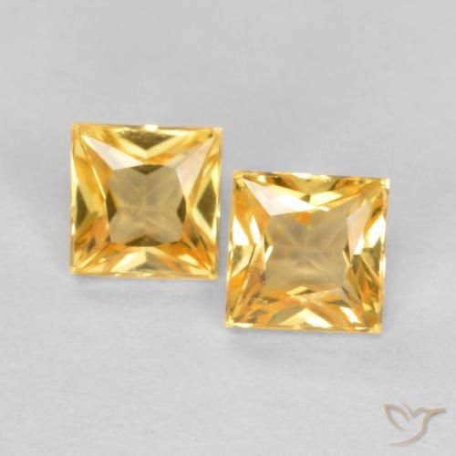 0.49ctw Natürlicher Hellorange-Gold Saphir, Quadrat, VS