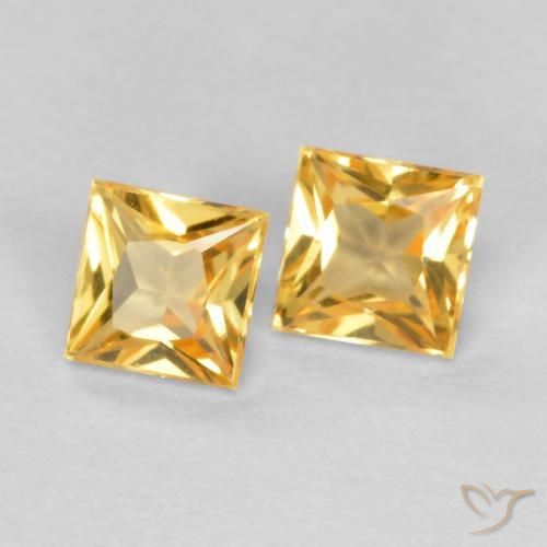 0.49 ct natürliche Hellorange-Gold Saphir-Edelsteine, Quadrat, VS