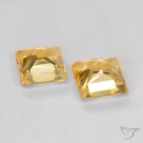 0.49 ct natürliche Hellorange-Gold Saphir-Edelsteine, Quadrat, VS