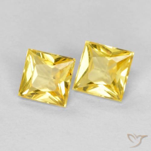 0.48 ct natürliche Toskana Gelb Saphir-Edelsteine, Quadrat, VS