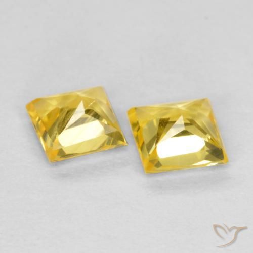 0.48 ct natürliche Toskana Gelb Saphir-Edelsteine, Quadrat, VS
